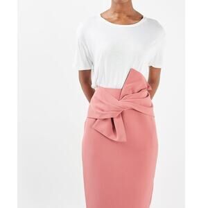 Topshop Tie Front Midi Skirt